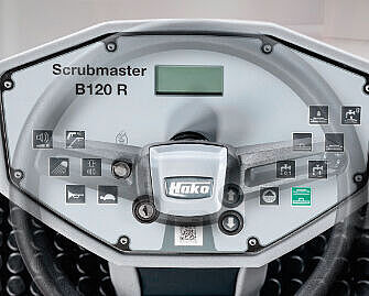 Display einer Wischmaschine mit vielen Funktionen.